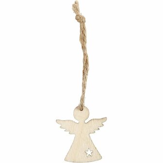 Hangende kerstdecoratie, H: 3,2 cm, B: 2,9 cm, dikte 2,7 mm, 24 stuk/ 1 doos