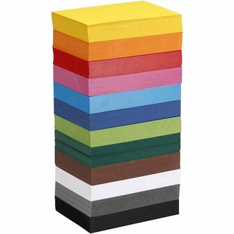 Karton - Hobbykarton - 12 Verschillende Kleuren - DIY - Kaarten Maken - Knutselen - A6 - 10,5x14,8cm - 180 grams - 12x100 vellen