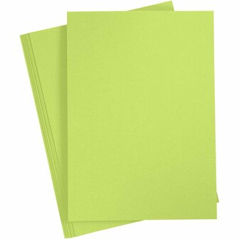 Karton - Hobbykarton - Groen - Lime Groen - DIY - Knutselen - A4 - 21x29,7cm - 180 grams - Creotime - 20 vellen