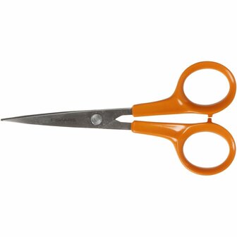 Precisie Schaar - Oranje - Gedetailleerd Knippen - Lengte 13cm - Fiskars - 1 stuk