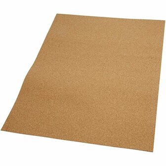 Kurk plaat, afm 35x45 cm, dikte 2 mm, 4 stuk/ 1 doos