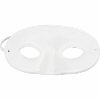 Masker, wit, H: 9,5 cm, B: 18,5 cm, 10 stuk/ 1 doos