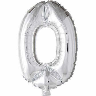 Folieballon , zilver, 0, H: 41 cm, 1 stuk