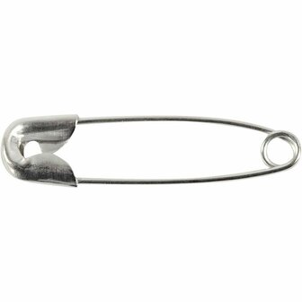 Veiligheidsspelden - Sluitspelden - Safety Pins - Zilver - L: 22 mm - Dikte 0,6 mm - Creotime - 100 stuks