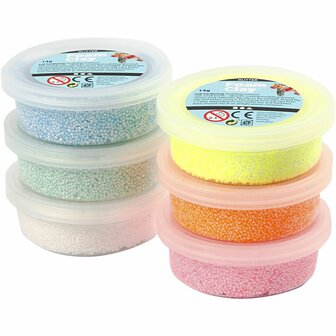 Foam Clay Pastelkleuren Glitter - Zelfhardende Boetseerklei - Knutselklei - Glitter Klei - DIY Klei Set - 6x14 gram