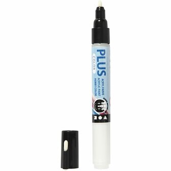 Plus Color Marker, off-white, 5,5 ml, L: 14,5 cm, lijndikte 1-2 mm, 1 stuk