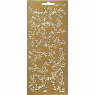 Stickers - goud - swirl - 10x23 cm