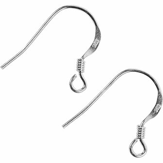 Franse Oorbelhaken - Oorbelhangers - DIY - Oorbellen Maken - 925 Sterling Zilver - 14mm - Creotime - 10 Stuks