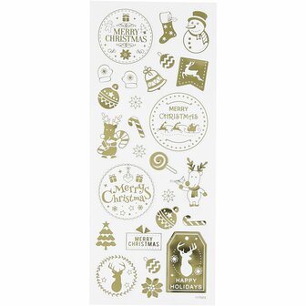 Stickers - Kerst Stickers - Zelfklevend - Goud - Kerst - Kerst - 1 vel