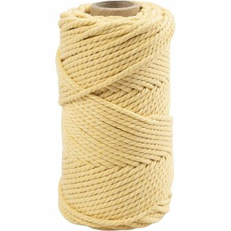 Macram&eacute; koord - lichtgeel - L: 55 m - d 4 mm - 330 gr