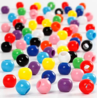 Plastic Kralen - Hobbykralen - Pony Kralen - Diverse Kleuren - Sieraden Maken - Dia: 6mm - Gatgrootte 3mm - 65gr - 125ml