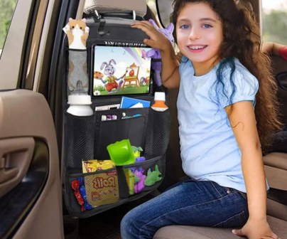 Autostoel Organizer - Auto Organizer voor Kinderen - Auto Achterbank Opbergzak Met Opbergvakken - iPadhouder - Met Touchscreen 