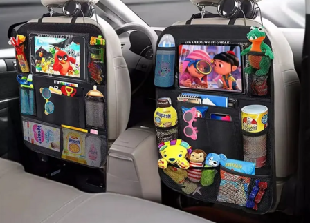 Autostoel Organizer - Auto Organizer voor Kinderen - Auto Achterbank Opbergzak Met Opbergvakken - iPadhouder - Met Touchscreen 