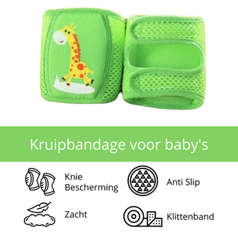 Kruipbandage Baby - Kniebescherming Baby - Kniebandage - Zachte Kniebeschermers - Anti Slip - Verstelbaar - Klittenbandsluiting