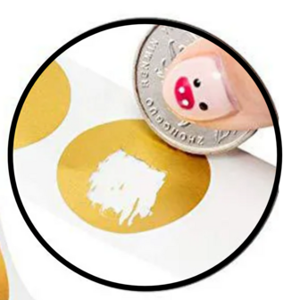 Krasstickers - Zelf krasplaatjes maken - Kraskaart Sticker - Rondjes - Goud - 1,6cm - 15 stuks