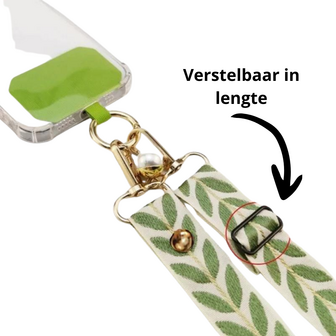 Zwart met witte lanyard mobiele telefoonkoord