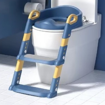 Toiletbril Met Trapje - Toilet Met Ladder - Kindertoiletbril Met Trap En Handgrepen - Zindelijkheidstraining - Opvouwbaar - Ver