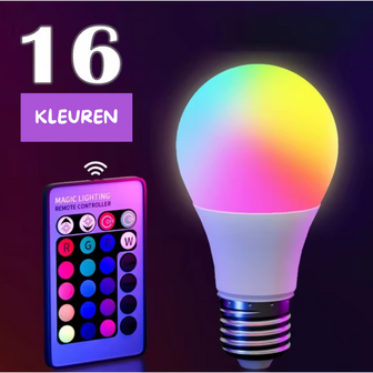  LED lamp 16 kleuren - RGB Lamp Met Afstandsbediening - Dimbare LED Lamp - Multicolor LED Verlichting, Sfeerverlichting - Neon 