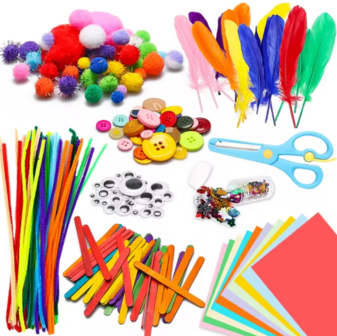 Knutselpakket Kinderen - Knutselset Kids - Hobby Materiaal - Knutselen - Knutselspullen - Knutselmateriaal - Hobbyset - 800 Cre