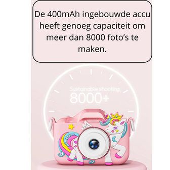 Kindercamera - Camera Voor Kinderen - Kinder Fotocamera - Speelgoedcamera -1080p HD - Roze Unicorn