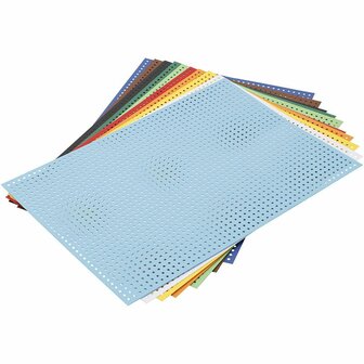 Kruissteken karton , afm 17,5x24,5 cm, diverse kleuren, 1x10vel