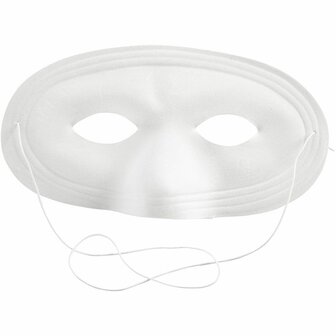 Masker, H: 10 cm, B: 17,5 cm, wit, 12 stuk