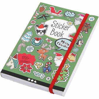 Stickerboek, kerstmotieven, afm 11,5x17 cm, 1 stuk, 76 vel