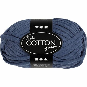 Textielgaren, L: 45 m, donkerblauw, 1x100gr/ 1 bol