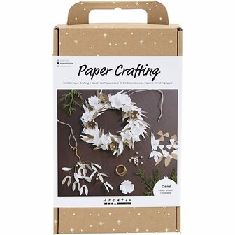 Hobbyset Papier Kunst, Krans, wit, licht naturel, 1 doos