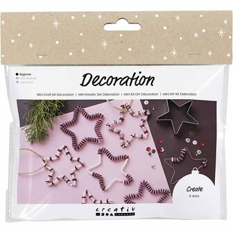 Mini Hobbyset Decoratie, Sterren, rood, 1 doos