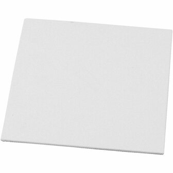 Canvas Paneel, afm 15x15 cm, dikte 3 mm, 280 gr, wit, 1x12stuk