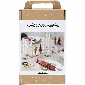 Hobbyset Tafeldecoratie, Engelen, kerstbomen, sterren, diverse kleuren, 1 doos