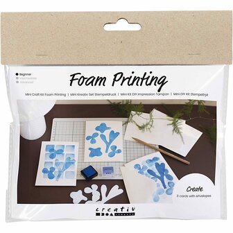 Mini Hobbyset Foam Druk, Kaart met dessin, wit, off white, 1 doos