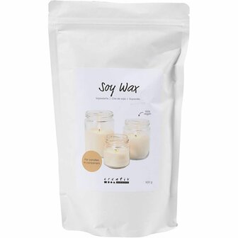 Sojawas, Voor kaarsen in potten, cr&egrave;me, 1x500gr