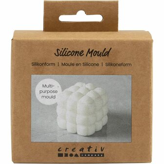 Siliconen Vorm, Vierkant met bubbels, H: 5 cm, B: 6 cm, 1 doos