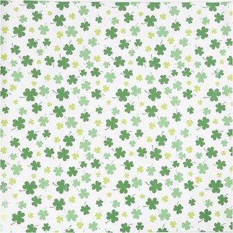 Inpakpapier, Groene klaver, B: 50 cm, 80 gr, 1x100m