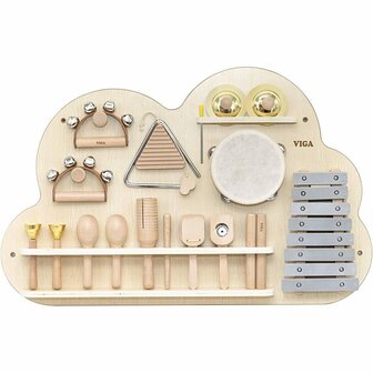 VIGA activiteitenbord met percussie-instrumenten , H: 48 cm, L: 75 , B: 6,6 , 1x12onderdelen