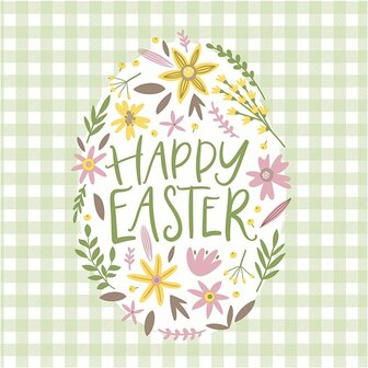 Servetten, Happy Easter, afm 33x33 cm, 1x20stuk