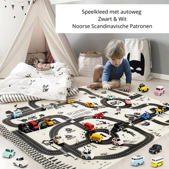 Speelkleed Autoweg - Auto Speelkleed - Speelmat Met Wegen - Kinderspeelkleed Met Autowegen