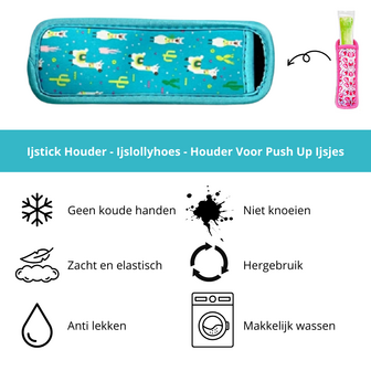 Ijslollyhoes - Push Up Ijsjeshouder - Ijs Stick Houder - Blauw Alpaca Lama