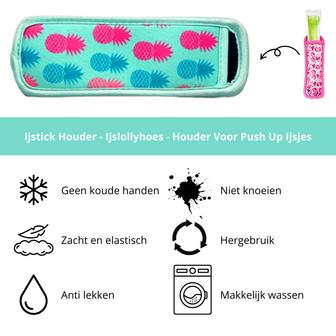 Ijslollyhoes - Push Up Ijsjeshouder - Ijs Stick Houder - Mintgroen Ananas