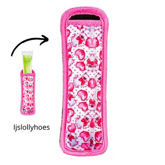 Ijslollyhoes - Push Up Ijsjeshouder - Ijs Stick Houder - Roze Hartjes