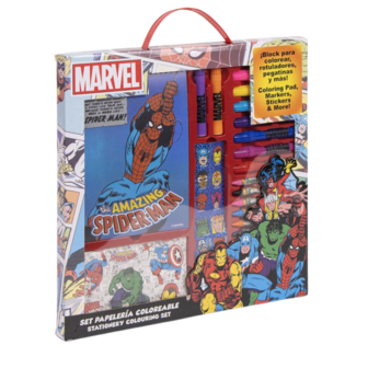 Kleurset - Tekenset - Schrijfwarenset - Schoolset - Tekenen En Kleuren - Marvel Spiderman Hulk Thor 