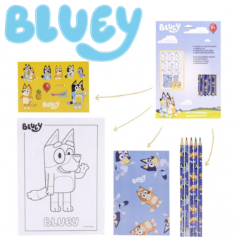 Kleurset - Tekenset - Schrijfwarenset - Schoolset - Tekenen En Kleuren - BLUEY (2)&quot; &quot;Kleurset - Tekenset - Schrij