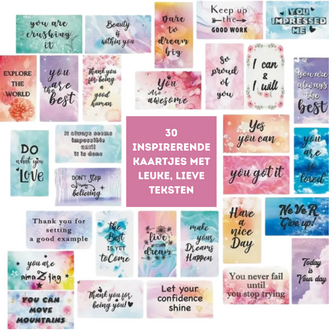 Positieve Quotes Kaartjes - Mini Kaartjes Leuke Uitspraken - Watercolor