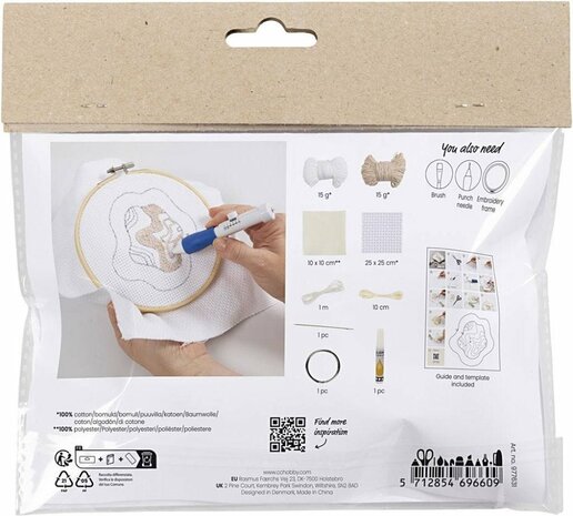 Mini Hobbyset Punch Needle - beige - Sleutelhanger