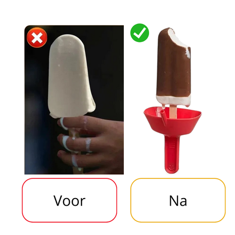 Lekbakje Ijs - Ijshouder - Ijshoorntje Opvangbankje - Niet Smeren - Ijs Eten Kinderen - Blauw - 2 stuks