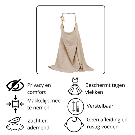 Hydrofiele Borstvoedingsdoek - Voedingsdoek - Afschermdoek - Borstvoedingscover - Borstvoedings Schort - Overslagdoek - Privacy