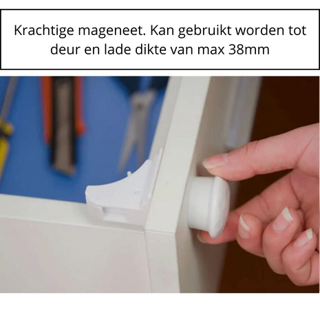 Magneetsloten - Magnetische Kindersloten - Babyveiligheidsslot - Kinderslot Kastjes - Kinderslot Lade - Veiligheidsslot Kast - 