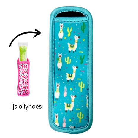 Ijslollyhoes - Push Up Ijsjeshouder - Ijs Stick Houder - Blauw Alpaca Lama